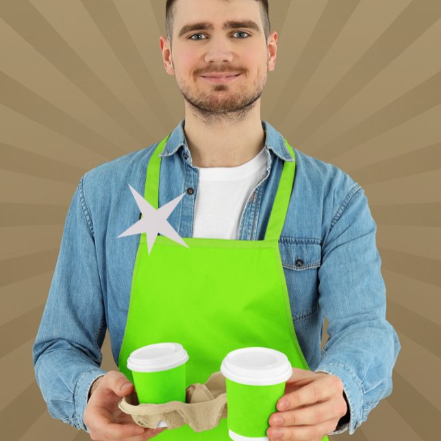 Delantal verde fluorescente en blanco (Subido por el creador)