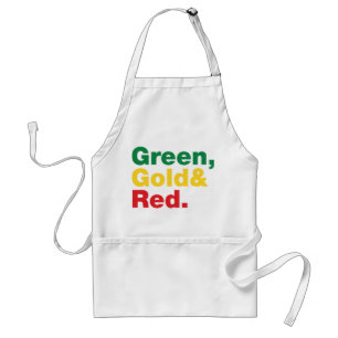 Delantal Verde, Oro y Rojo.