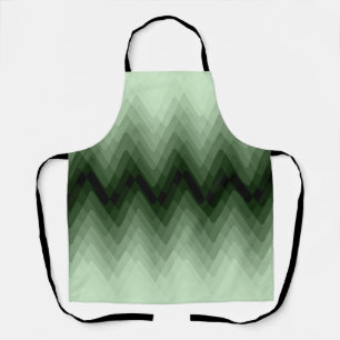 Delantal Verde oscuro y zigzag de menta. lanzar almohada