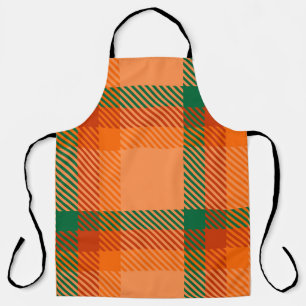 Delantal Verde, rojo, Naranja y escocés Tartán