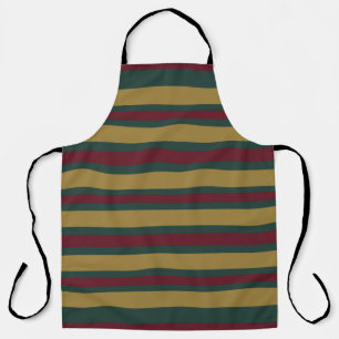 Delantal Verde Rojo Y Dorado Navidad Caramelo Rayado