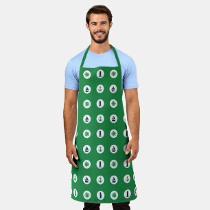 Delantal Verde y Azul Marino  Serie Náutica Diseño 13 