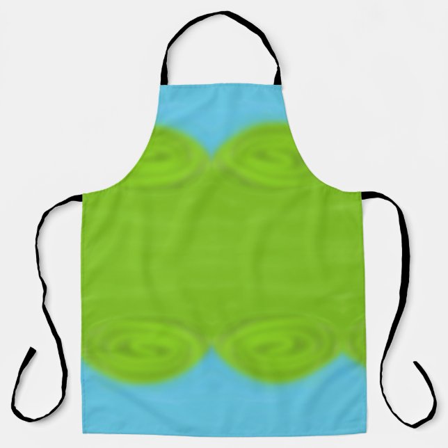 Delantal verde y azul simple  (Anverso)