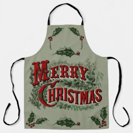 Delantal Verdes 1876 Feliz Navidad
