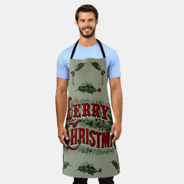Delantal Verdes 1876 Feliz Navidad