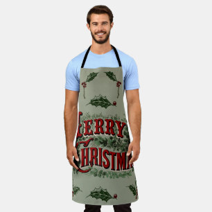 Delantal Verdes 1876 Feliz Navidad