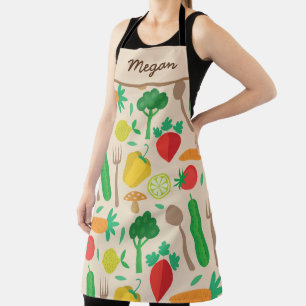 Delantal Verduras brócoli zanahorias pimienta limón Persona