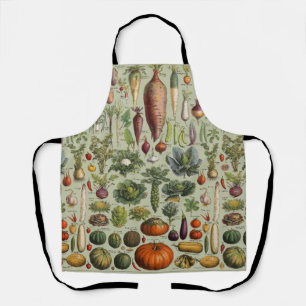 Delantal verduras de jardín botánico francés vintage