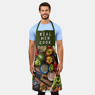 Delantal Verduras frescas Hortalizas Hombres Reales Cocinar