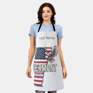 Delantal Vermont Estados Unidos Retro State Map Vintage USA