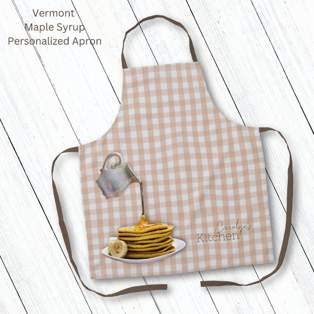 Delantal Vermont Maple Syrup Gingham Apron (Vermont Maple Syrup Apron)
