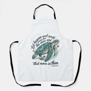Delantal Versículo de la Biblia de Tortuga Marina Diseño de