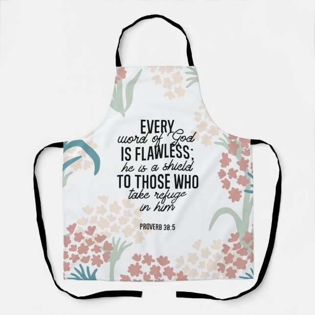 Delantal Verso bíblico Proverb 30:5 (Anverso)