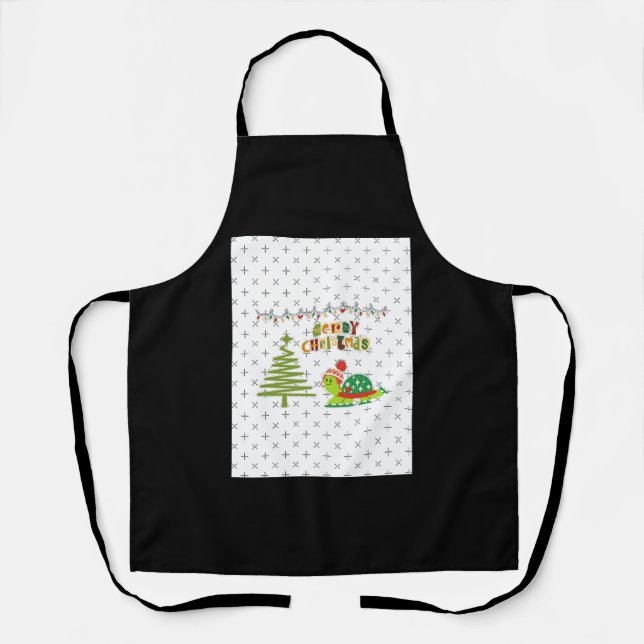 Delantal Vestido de línea A de tortuga navidades (Anverso)