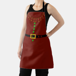 Delantal Vestuario del elfo del ayudante de Santa