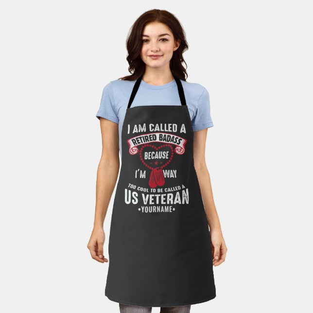 Delantal Veterano soldado retirado de Humor de Estados Unid (Gastado)