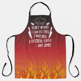 Delantal Vi un video tutorial gracioso y Personalizado Chef