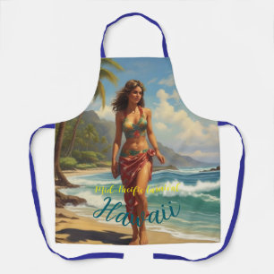 Delantal Viaje de estilo vintage en Hawái Honolulu Mid-Paci