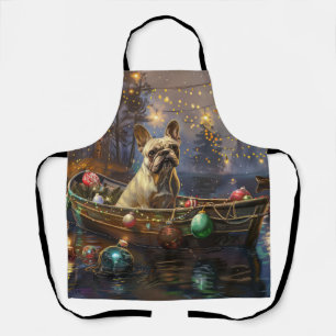 Delantal Viaje Festivo de Navidad del Bulldog Francés