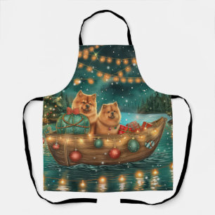 Delantal Viaje Festivo de Navidad del Chow Chow