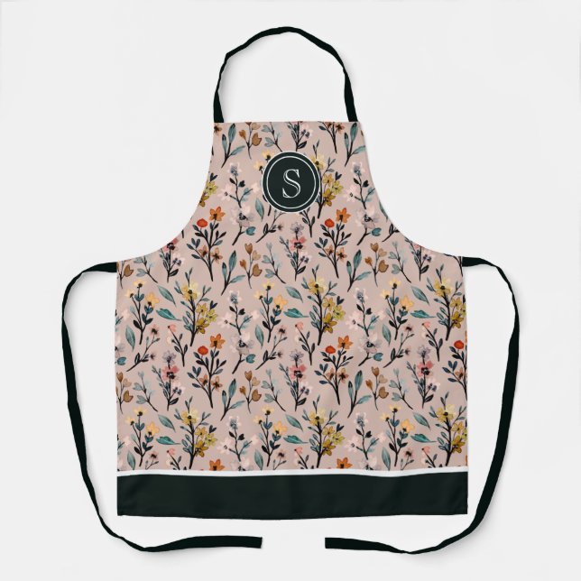 Delantal Vibes de Moda Boho: acuarela Rosa turbia (Anverso)