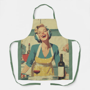 Delantal Vibraciones Felices de Cocina Retro