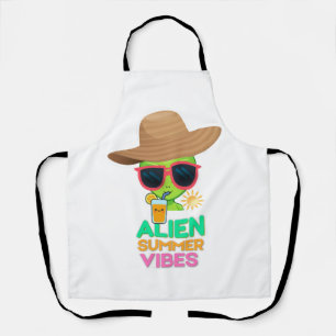 Delantal Vibraciones Retro de Verano de Playa Alien