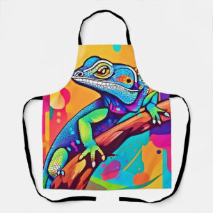 Delantal Vibrant Lizard Artwork