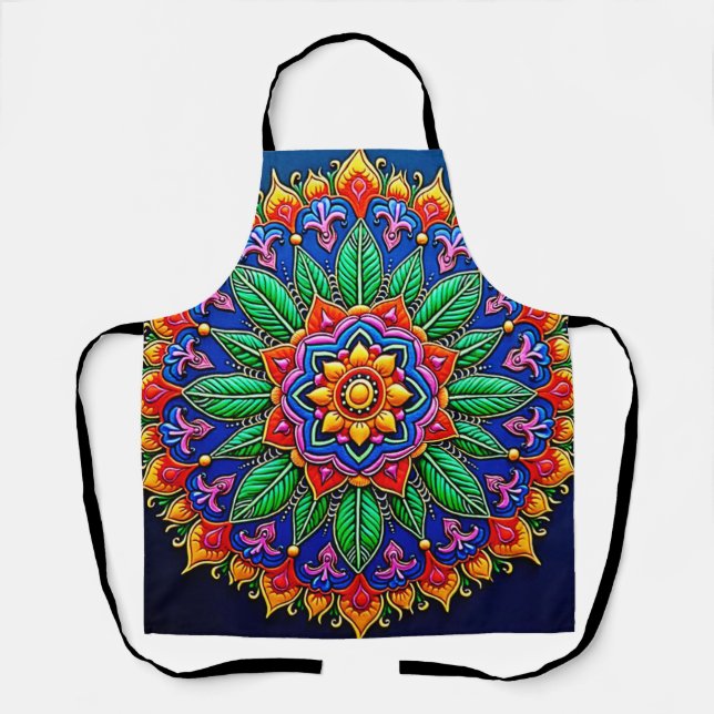 Delantal Vibrant Mandala Artistry (Anverso)