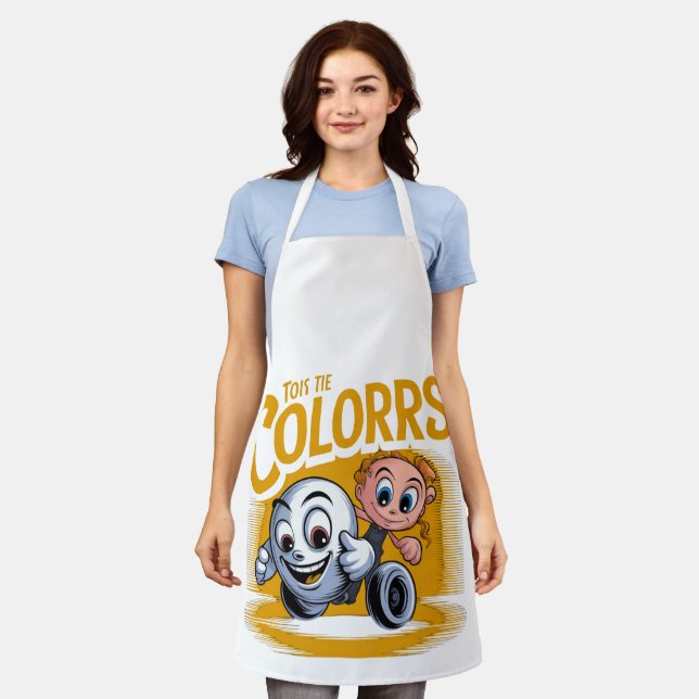 Delantal Vibrant Pop Art Cartoon Kitchen Apron (Gastado)