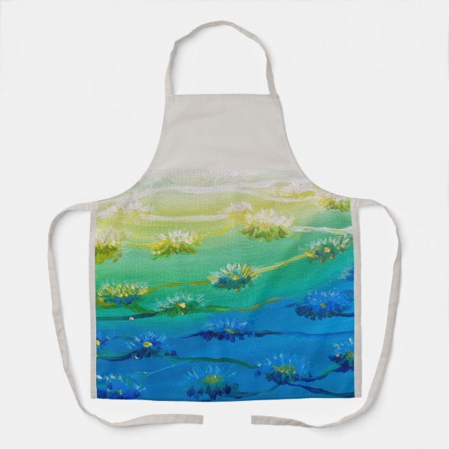 Delantal Vibrante Apron con flores de agua (Anverso)