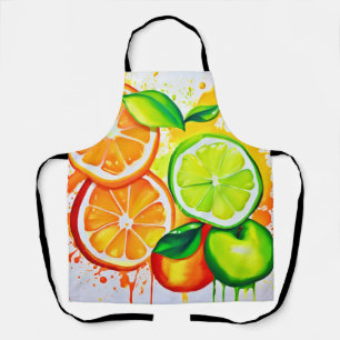 Delantal Vibrante Arte de Esplash de Frutas de Citrus