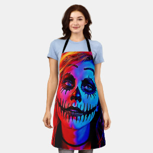 Delantal Vibrante arte de maquillaje de Halloween