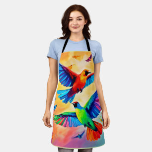 Delantal Vibrante arte de pintura aviar