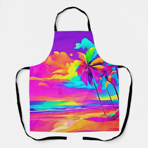 Delantal Vibrante arte tropical de costura