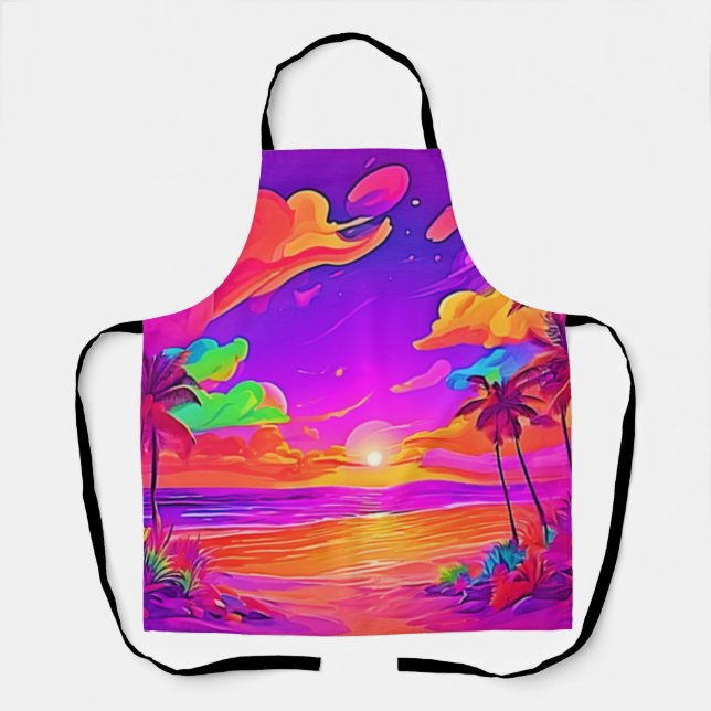 Delantal Vibrante atardecer tropical (Anverso)