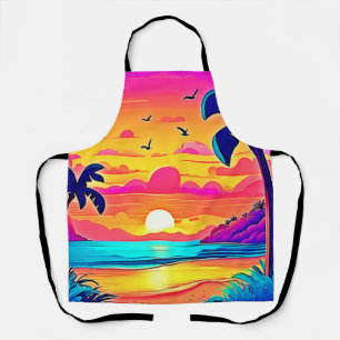 Delantal Vibrante atardecer tropical