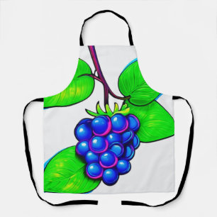 Delantal Vibrante Blueberry Pop Art