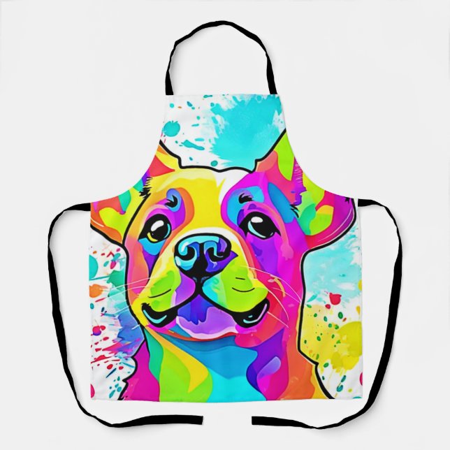 Delantal Vibrante Bulldog Frenchie Arte Cachorro (Anverso)