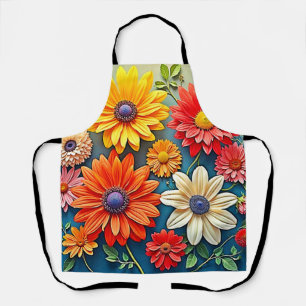 Delantal Vibrante diseño de fantasía floral