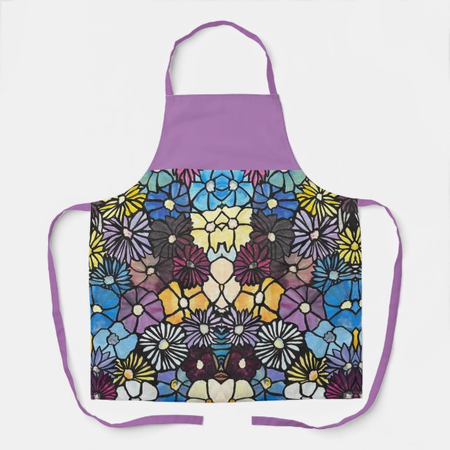 Delantal Vibrante Flor Bouquet Apron (Anverso)
