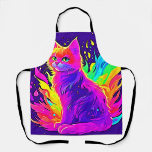 Delantal Vibrante pintura de gato atrapado en llamas