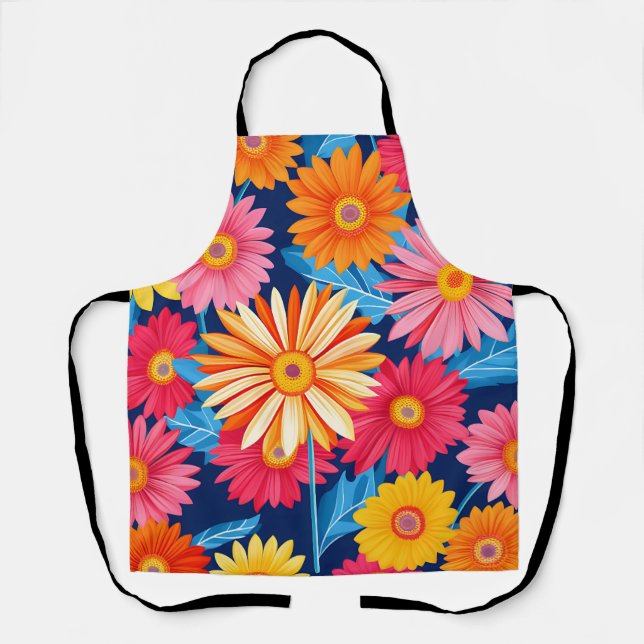 Delantal Vibrante planta de flores Gerbera Daisies (Anverso)
