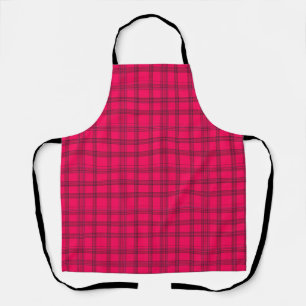 Delantal Vibrante rosa caliente y tostado negro