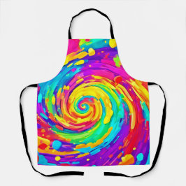 Delantal Vibrante Spiral Splash Colores Arte