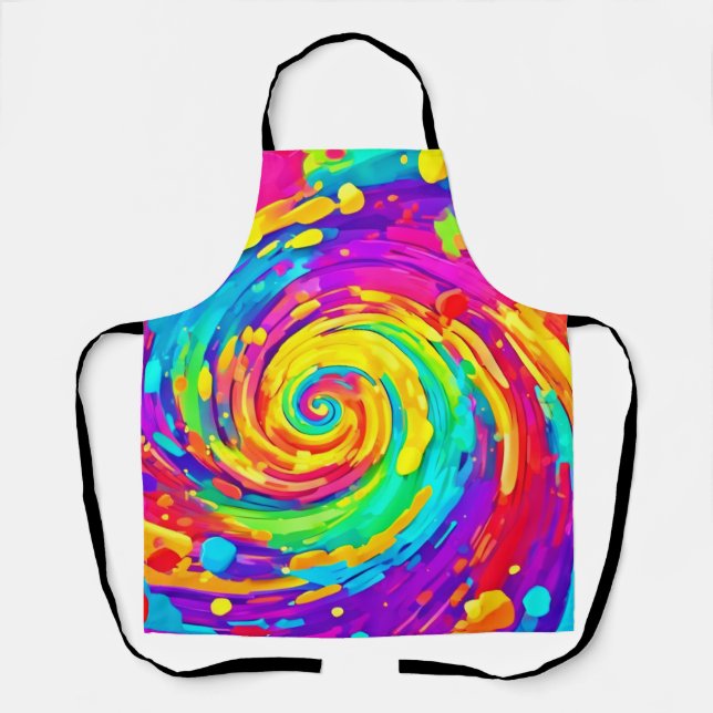 Delantal Vibrante Spiral Splash Colores Arte (Anverso)