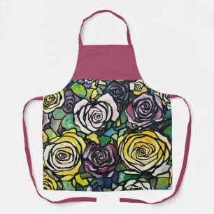 Delantal Vibrantes Rosas Bouquet Apron