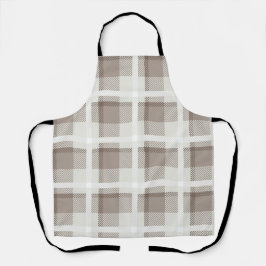 Delantal Vichy marrón Mocha cuadros estilo búfalo 