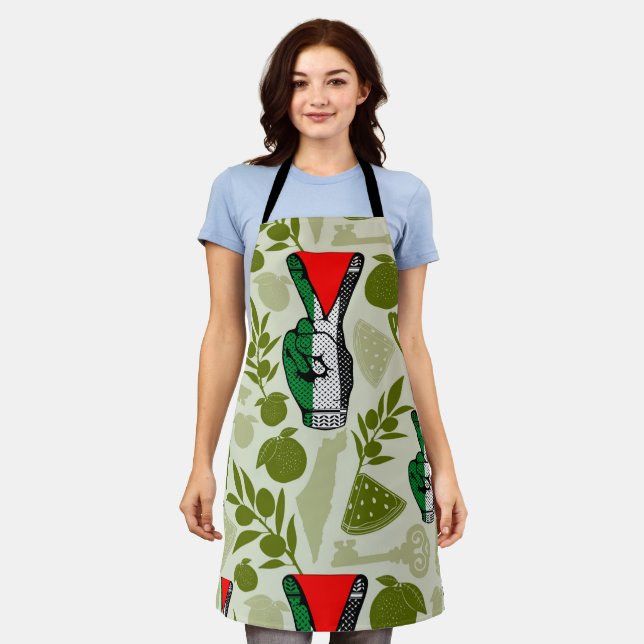 Delantal Victory Sign Hand Resistance Red Triangle Symbol (Gastado)