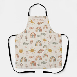 Delantal Vida de Mamá Boho Arcoíris Personalizado